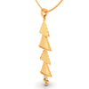 14K unique gold pendant with four hanging cones