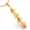 14K unique gold pendant with four hanging cones