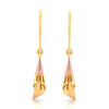 14K conical gold earrings with a rose gold touch