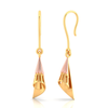 14K conical gold earrings with a rose gold touch