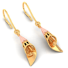 14K conical gold earrings with a rose gold touch