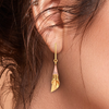 14K conical gold earrings with a rose gold touch