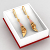 14K conical gold earrings with a rose gold touch