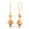 14K beautiful gold earrings with intricate rose gold work