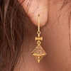 14K beautiful gold earrings with intricate rose gold work