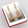 14K beautiful gold earrings with intricate rose gold work