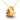 14K gold pendant in the shape of a cone with a red stone in the centre