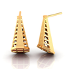 14K beautiful gold earrings with reddish hue in a conical shape