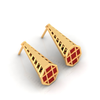 14K beautiful gold earrings with reddish hue in a conical shape