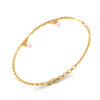 14K exclusive gold bracelet with triangular designs and beads