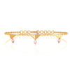 14K exclusive gold bracelet with triangular designs and beads