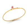 14K Gold Love word Pink Flower Bracelet