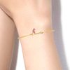 14K Gold Love word Pink Flower Bracelet