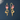 14K Rose with Long Heart and Flower Gold Earrings