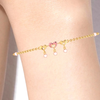 14K Gold triple dangling hearts Bracelet