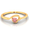 14K Pink Heart in a heart Gold Ring