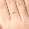 14K Pink Heart in a heart Gold Ring