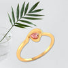 14K Pink Heart in a heart Gold Ring