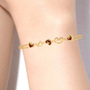 14K  Filled Multiple Maroon Hearts Gold   Bracelet