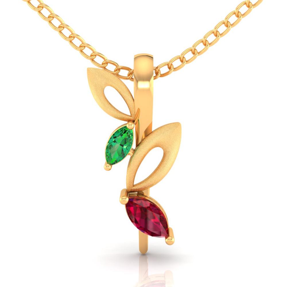 14K Gold Pendant with Leafy Design by PC Chandra Jewellers – P.C ...
