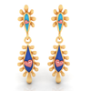 14K gold earrings with connected water droplet design and and beautiful detailing  