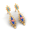 14K gold earrings with connected water droplet design and and beautiful detailing  