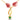 14K gold necklace with stone-studded double tulips and a heart drop 