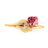 14K gold ring with an intricately-detailed tulip on top  