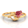 14K gold ring with an intricately-detailed tulip on top  