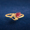 14K gold ring with an intricately-detailed tulip on top  