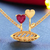 14K Gold Necklace With Love In Bloom Design