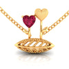 14K Gold Necklace With Love In Bloom Design