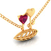 14K Gold Necklace With Love In Bloom Design