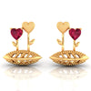 14k (585) Gold Earrings With Love In Bloom Design