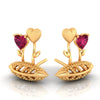 14k (585) Gold Earrings With Love In Bloom Design