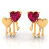 14k (585) Gold Earrings With Walking Hearts Design