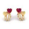 14k (585) Gold Earrings With Walking Hearts Design