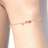 14K (585) Gold Bracelet With Rose Motif And Interlinked Chains Design