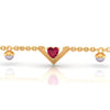 14K (585) Gold Bracelet With Heart Motif Set On A V Shape And Embedded Pearls