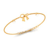 14K (585) Gold Bracelet Ribbon Design With Embedded Pearls