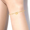 14K (585) Gold Bracelet Ribbon Design With Embedded Pearls