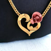 14K Gold Necklace With Rose Heart Motif