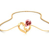 14K Gold Necklace With Rose Heart Motif