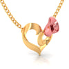 14K Gold Necklace With Rose Heart Motif