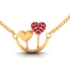 14K Gold Necklace With Anchored Hearts Design