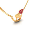 14K Gold Necklace With Anchored Hearts Design