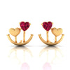 14k (585) Gold Earrings With Anchored Hearts Design