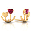 14k (585) Gold Earrings With Anchored Hearts Design