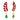 14K Gold Earrings With Ruby Leaf Design With An Stone Drop