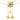 14K Gold Necklace with Flower Design and Studded stones